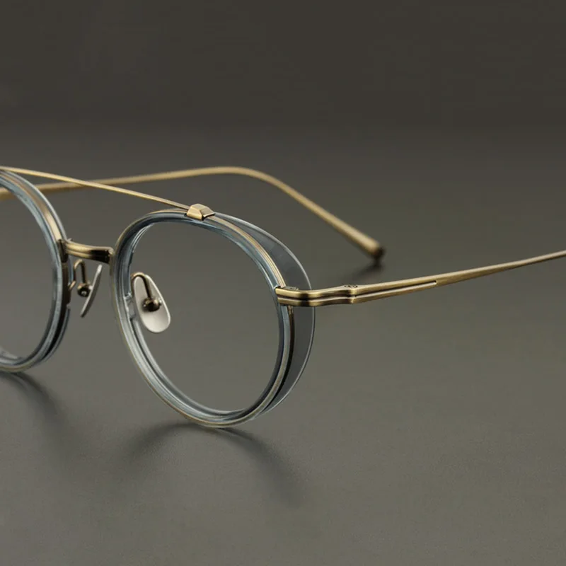 Чистый Титан винтажные круглые очки ретро прозрачная рамка оконного оптического стекла Для мужчин Для женщин близорукости рецепт; очки рамки