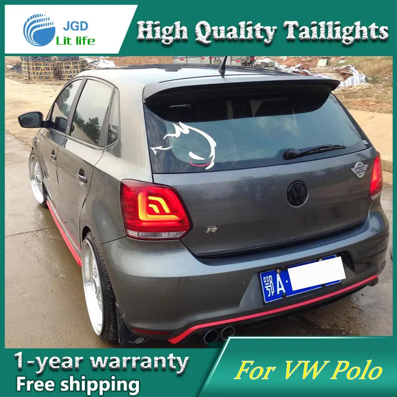 

Car Styling Tail Lamp case for VW POLO taillights 2010-2016 Lights LED Tail Light Rear Lamp LED DRL+Brake+Park+Signal