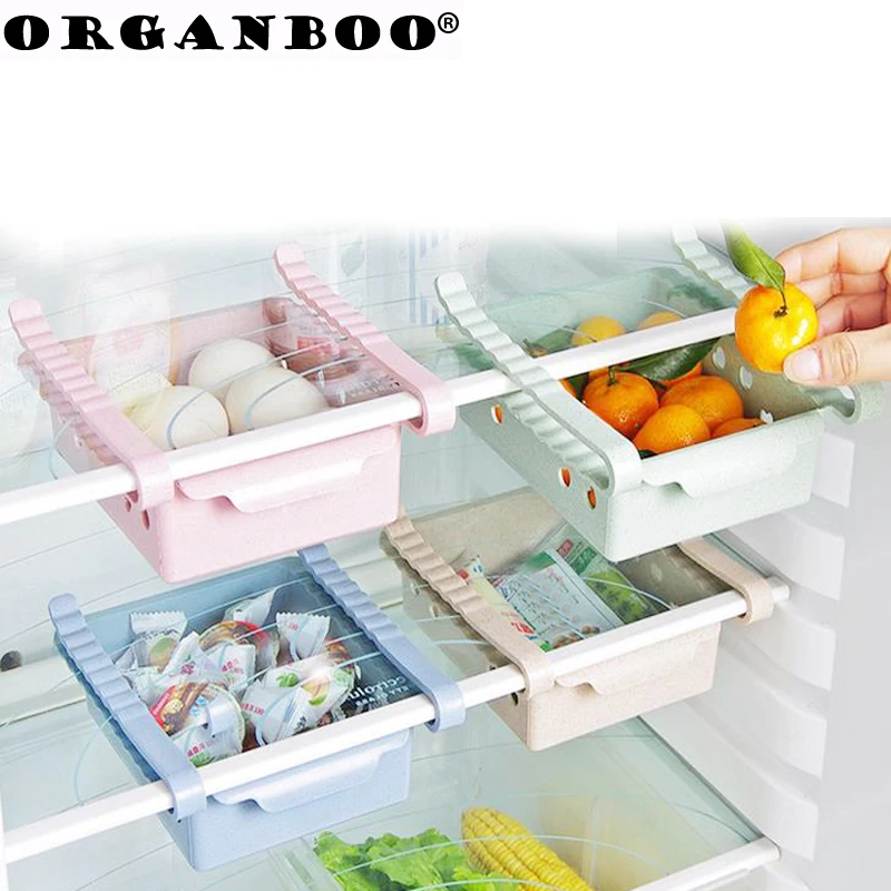 

ORGANBOO 1PC multi-functional refrigerator storage rack fresh compartment drawer-style storage rack kitchen supplies racks