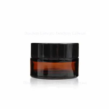 

100g,Cosmetic Empty Jar Pot Eyeshadow Makeup-Face Cream Brown Glass Bottle