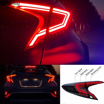 

1Pair LED Tail Lights For Toyota CH-R C-HR CHR 2016 2017 2018 2019 Tail Lights Fog lamp Rear Lamp DRL+Brake+Park+Signal lights