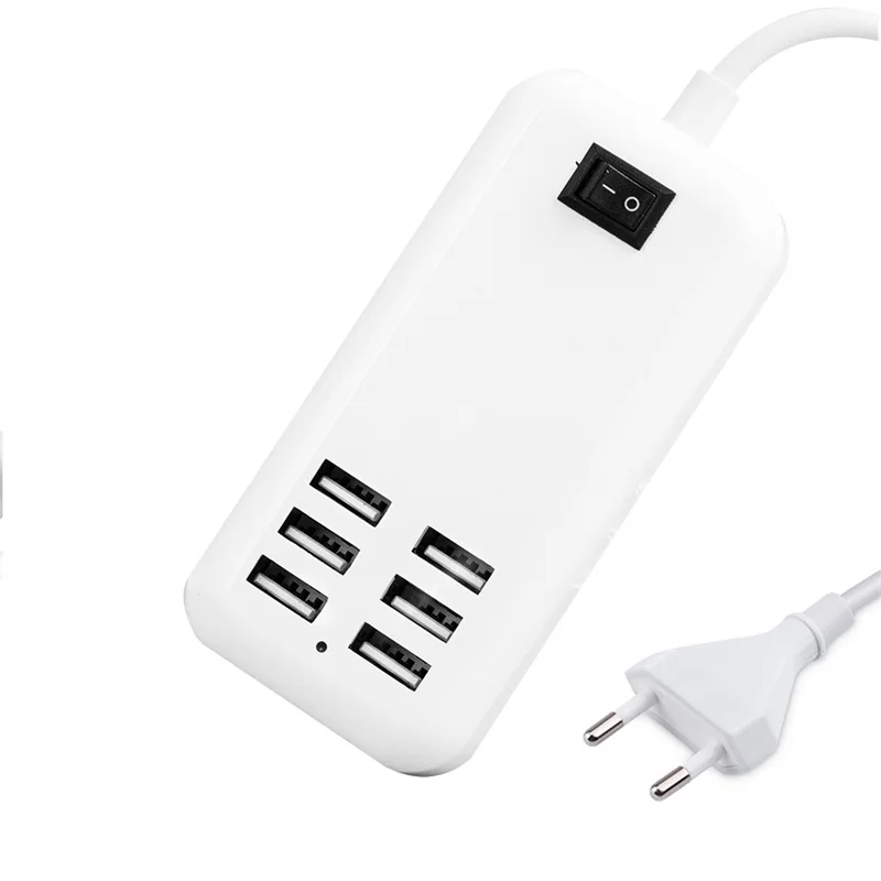 1 5 м 6 портов USB разъем зарядное устройство Универсальный В/3 А ЕС вилка адаптер для