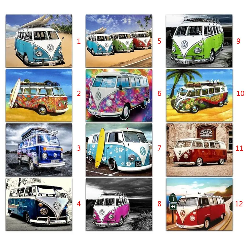 

Seabeach Bus Full Diamond Mosaic Embroidery 5d Full Square Round Cross Stitch Diy Diamond Painting Cross Stitch Kits Needlework