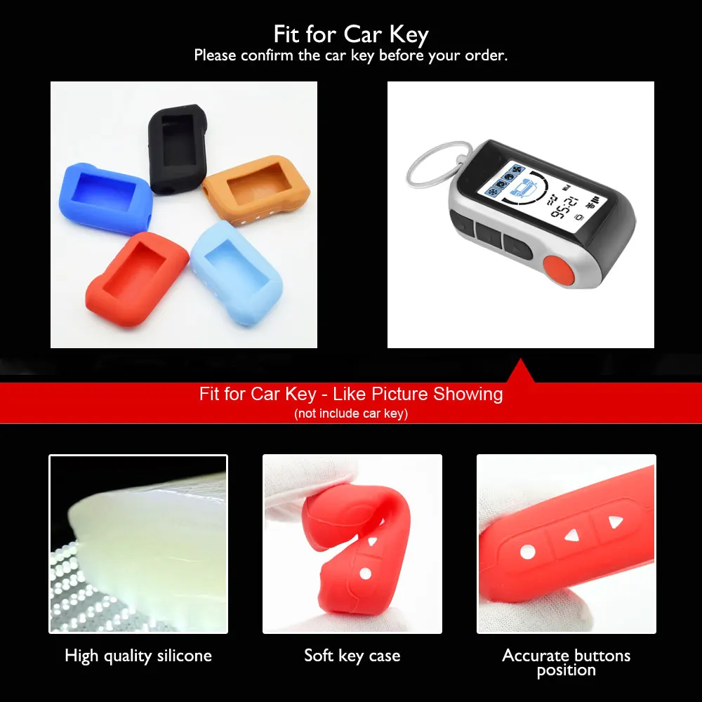 02 A93 Two Way Car Alarm Silicone Rubber Key Case Skin Cover Protector