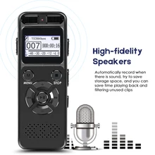 Секретный цифровой Аудио Диктофон 8 Гб 16 Гб Профессиональный портативный Диктофон MP3 для бизнеса Поддержка до 64 Гб TF карта V32