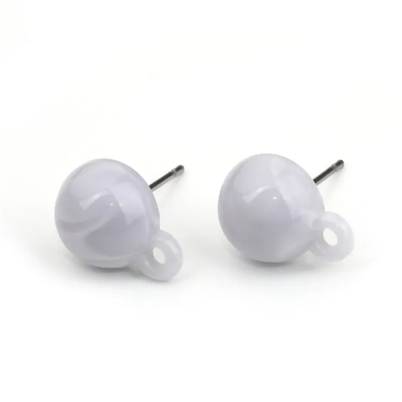 

DoreenBeads Resin Ear Post Stud Earrings Findings Round Colorful DIY W/ Loop 13mm x 10mm, Post/ Wire Size: (21 gauge), 10 PCs