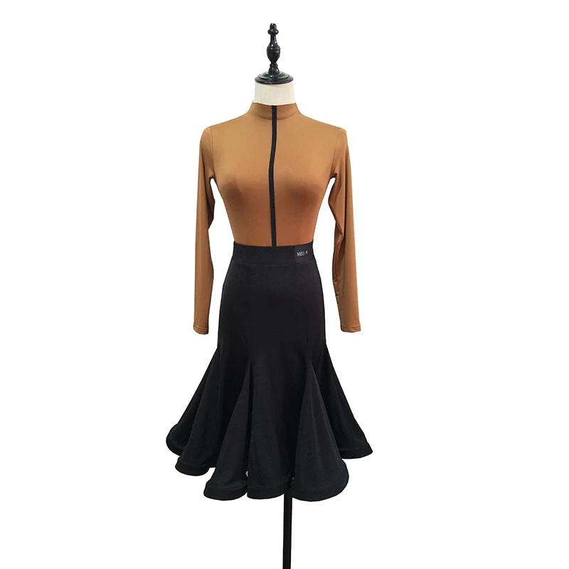 

Latin Dance Dress Long Sleeve Milk Silk Salsa Dance Dresses Women Training Clothes Lady Samba Costume Performance Wear DN1222