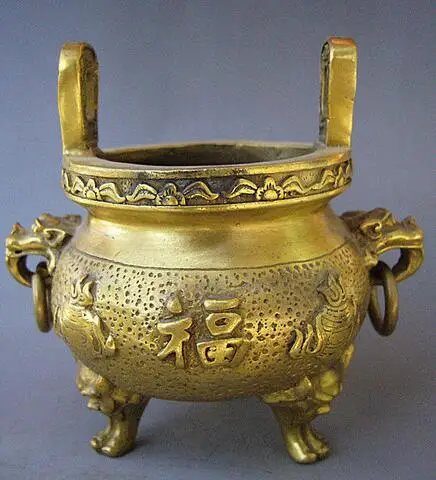 

B0601 ZHENG515 Collectible decorated chinese handmade copper incense burner statue