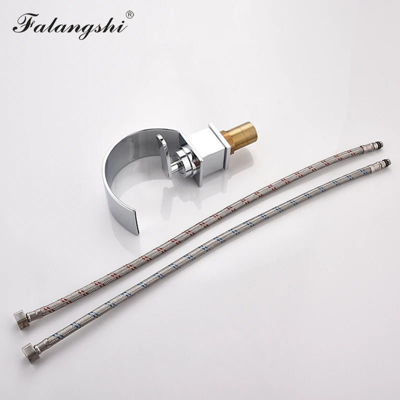Bathroom Waterfall Faucet Sink Mixer Washbasin Design Hot and Cold Mixer Tap Black Bronze C Type Faucet Basin Water Crane WB1008