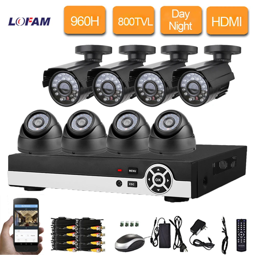 bilder für LOFAM heim 8 kanal CCTV Kamera System 8CH AHD-L 960 H sicherheit DVR recorder mit 800TVL Outdoor indoor Kamera Überwachung Kit bilder für LOFAM heim 8 kanal CCTV Kamera System 8CH AHD-L 960 H sicherheit DVR recorder mit 800TVL Outdoor indoor Kamera Überwachung Kit