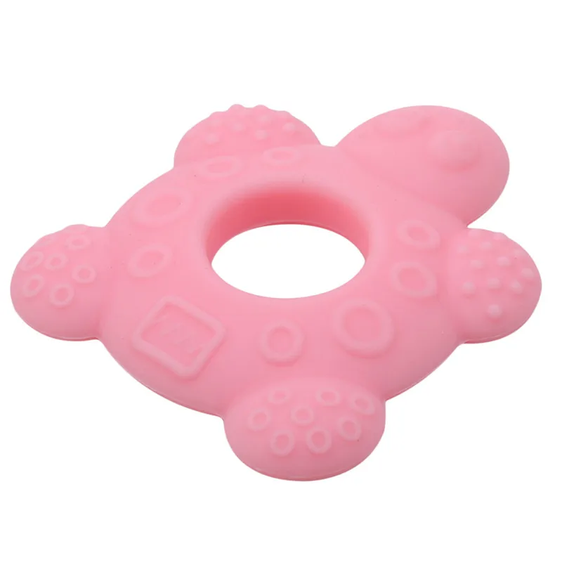 МОРСКАЯ ФОРМА Черепаха силиконовый Прорезыватель для зубов, безопасный пищевой Прорезыватели зубов, Прорезыватель для зубов, игрушки для новорожденных - Цвет: pink
