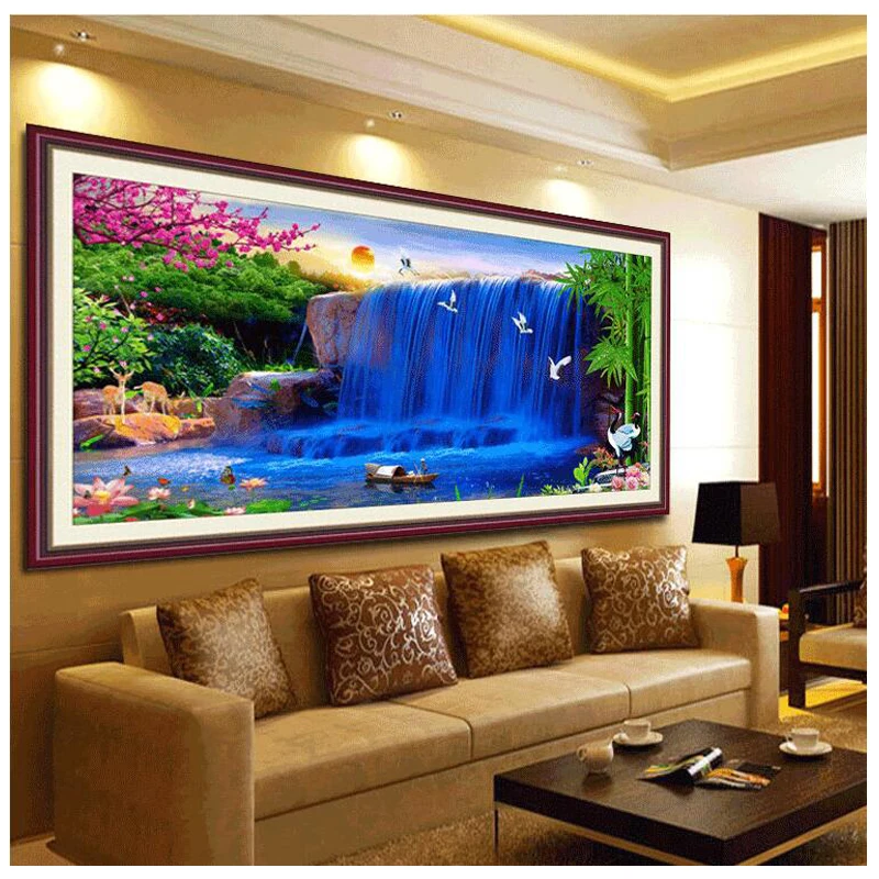 

5D Diamond Painting Waterfall landscape Diamond Mosaic Full Rhinestone Embroidery Scenery Picture Cross Stitch Needlework Kits