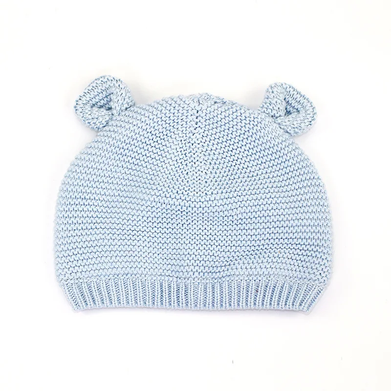 Cotton Cute Baby Beanie Bear Ears Knitted Beanie Hat For Girls Cartoon Infant Toddler Boys Hat Double Layer Crochet Hat Autumn (10)