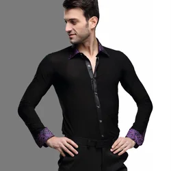 Alta Calidad para Hombre Ropa de Baile Latino Camisa de Color Negro Camisa Machos Chacha Cuadrados Hombres Adultos Salón de Baile Tops B-5997 Alta Calidad para Hombre Ropa de Baile Latino Camisa de Color Negro Camisa Machos Chacha Cuadrados Hombres Adultos Salón de Baile Tops B-5997