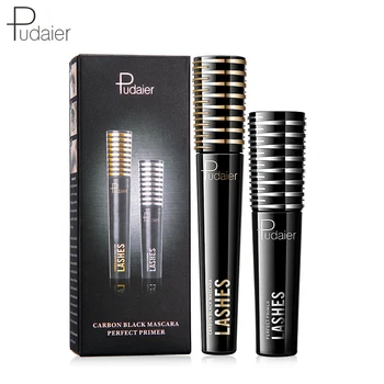 

Pudaier 2PCS/SET Eye Makeup Combination Carbon Black Mascara+White Fiber Cream Primer Lashes Waterproof Persistent Cosmetics