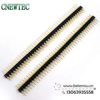 

100pcs 40Pin 2.54mm Gold-plated 1x40T round single row needles Straight Headers for PCB High quality connectors