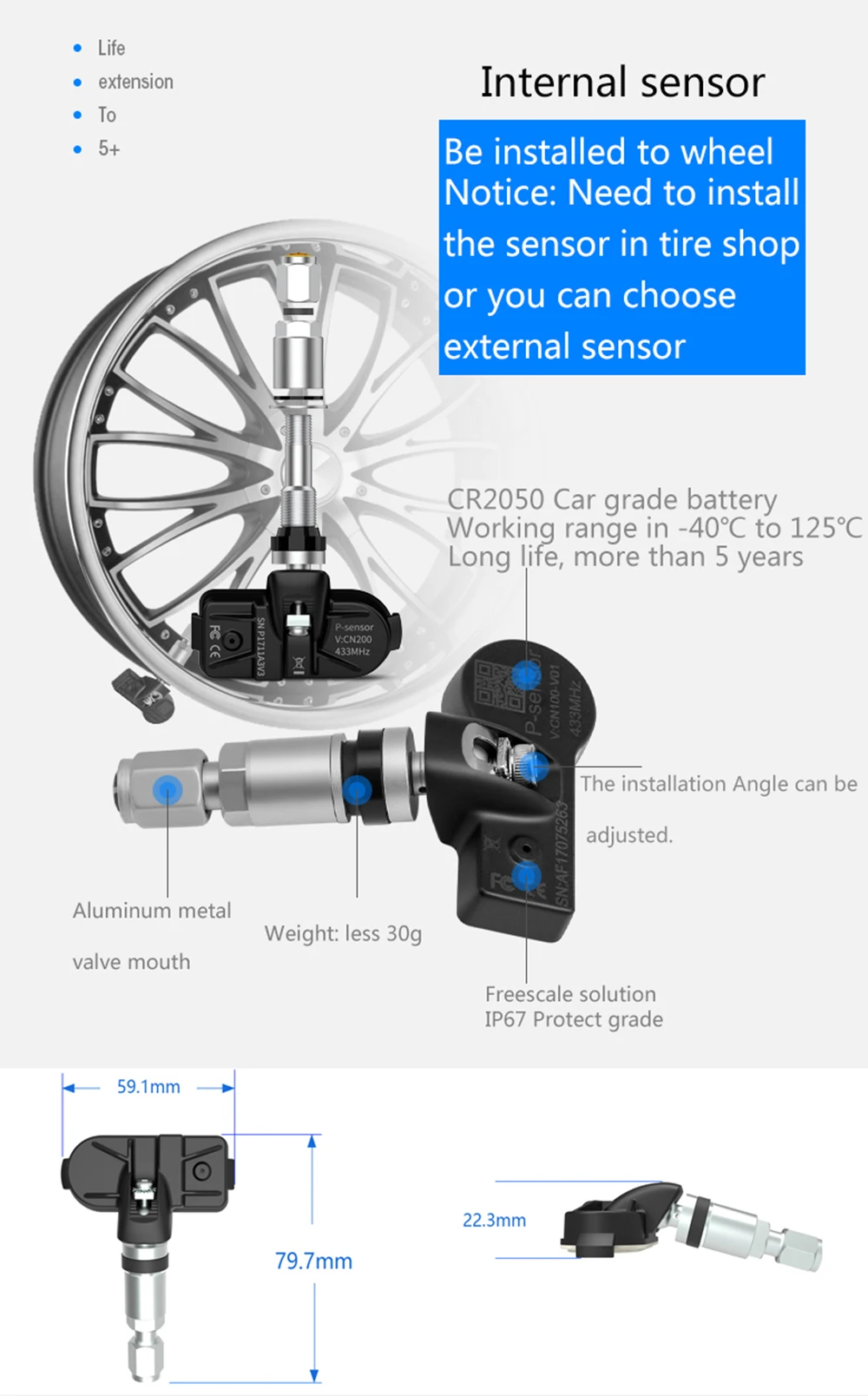 EKIY система контроля давления в шинах TPMS для Android автомобильный DVD Navi USB датчики шин Система мониторинга сигнализации комплект с 4 датчиками