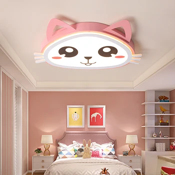 

Modren led Chandelier Children's room bedroom lamp Simple modern boy girl cartoon cute cat creative room Ceiling Chandelier