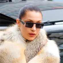 80 квадратных оправ тонированные черные солнцезащитные очки металлические ретро оттенки для женщин известный бренд женские очки знаменитостей rihana UV