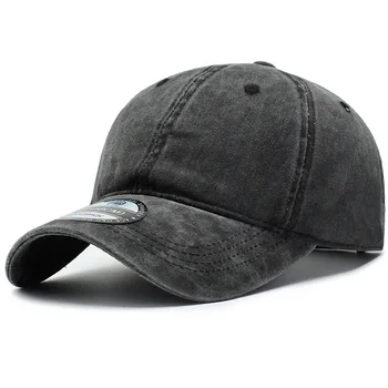

Spring and Summer Washed Denim Baseball Cap with Breathable eyelet Pre-curved brim Vintage Dad Hat for Men Women Adjustable