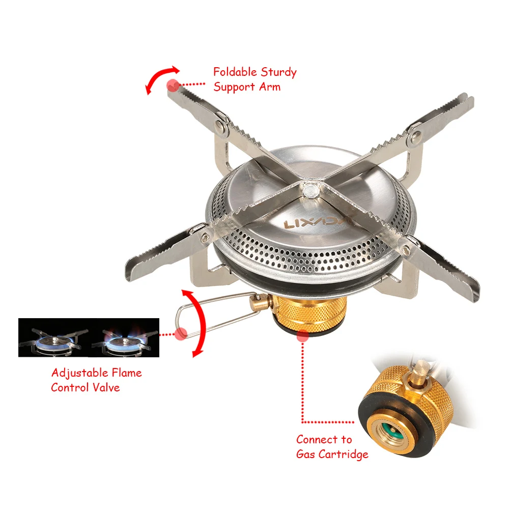 Lixada Мини Кемпинг газовые плиты 3500 Вт Сверхлегкий портативный Открытый Туризм альпинизмом Пикник Кухонная Плита для кемпинга барбекю