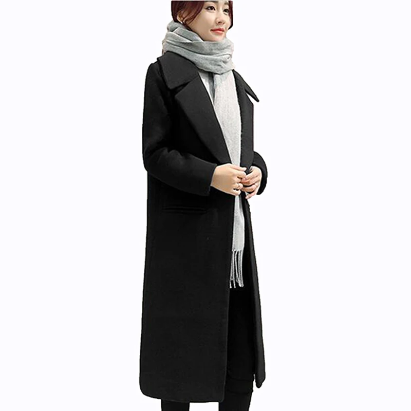 Couleur Haute Long Qualité Garder Manches rose Mode De Revers Pur Lâche Manteau Chaud Laine Lu306 Au Longues À gris gray Noir Green En Cocon 2017 Femmes qHxzYY