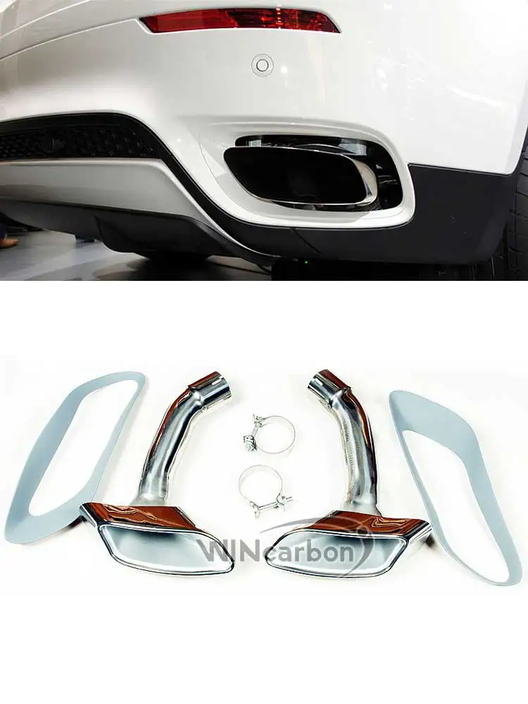 

5.0 Oval Exhaust Tips Muffler Pipes Tip Trims Fit For BMW E71 X6 35i 30D 35D 40D 1PAIR 2008up