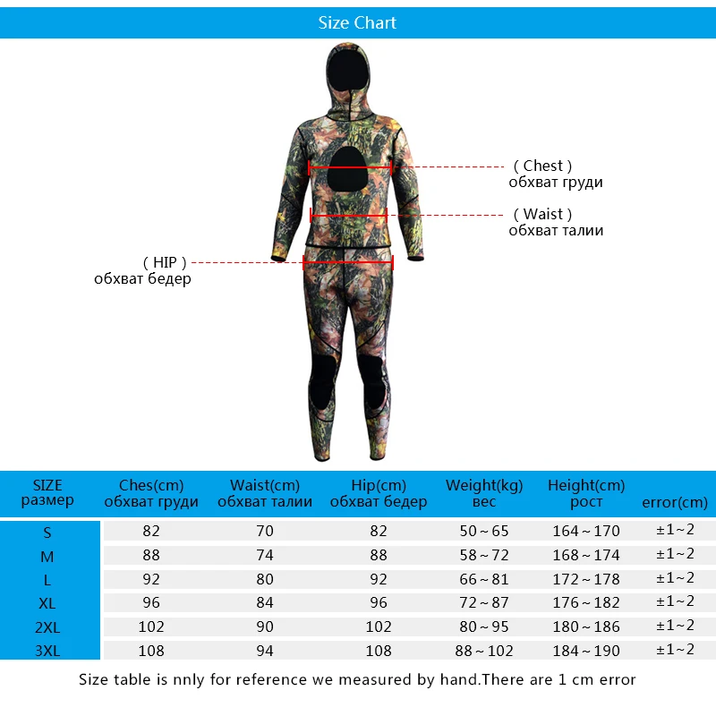 LayaTone гидрокостюм для мужчин 3 мм неопрен Двухсекционный полный костюм с Капюшоном Водолазный костюм подводная Подводная охота мокрого костюма
