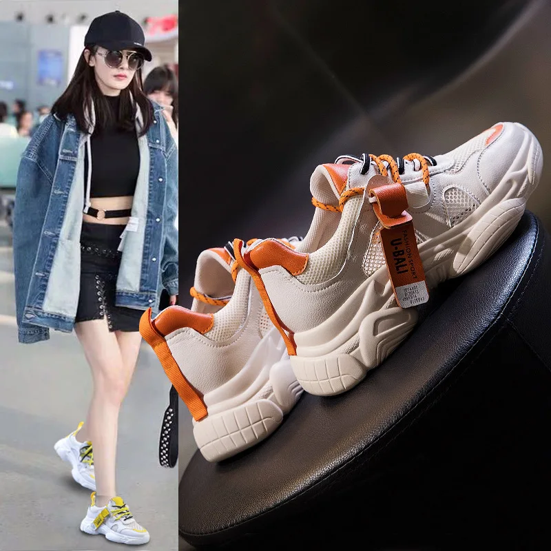 Повседневная обувь женские кроссовки на массивном каблуке zapatos de mujer сезон весна