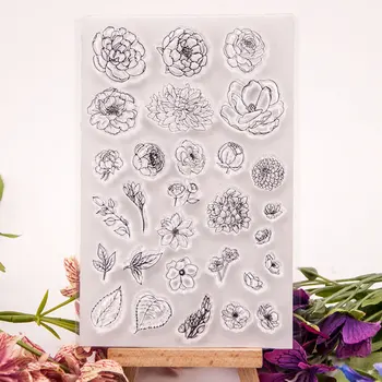 

Roses Flower Leaves Clear Stamps Transparent Silicone Seal Rubber for DIY Scrapbooking Photo Album Decorative Template Crafts