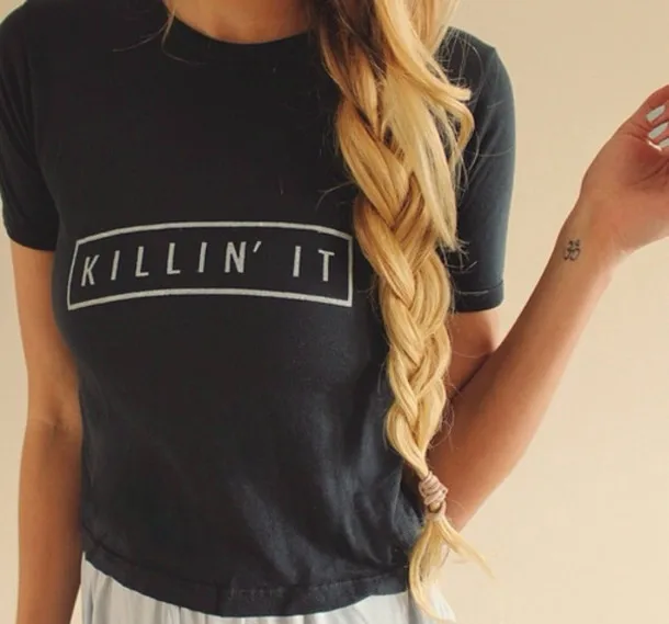 KILLIN' IT футболка Женские забавные хлопковые топы летние стильные футболки