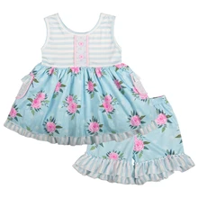 Baby Girl Clothes Summer Girl Outfits Floral Pattern Tops with Flower Pants Kids Boutique Children Outfits for Girls 2GK902-1077