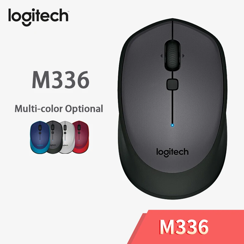 Беспроводная мышь logitech M336, симметричный дизайн, Bluetooth, цветная мышь, 1000 dpi, оптическая, для офиса и дома