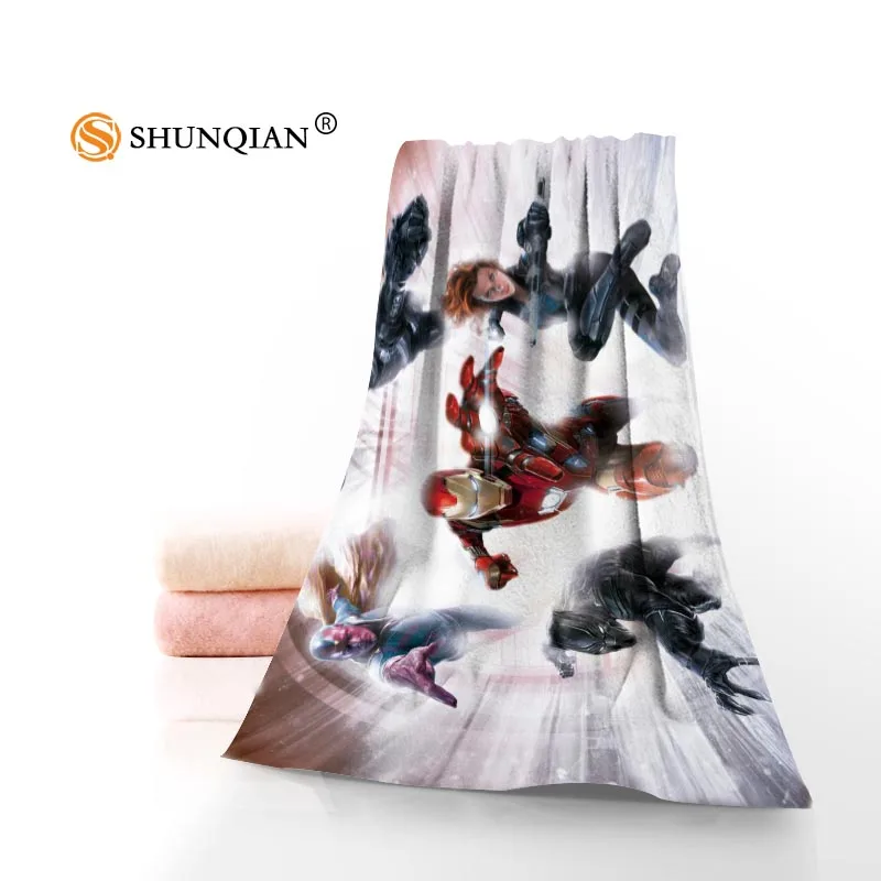 Высококачественное полотенце для лица Капитан Америка/банное полотенце на заказ из микрофибры тканевые полотенца Размер 35x75 см, 70x140 см - Цвет: Фиолетовый