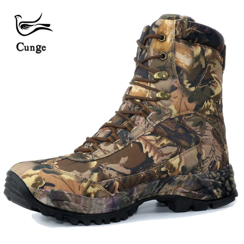 CUNGEL/Тактические Военные походные ботинки; Водонепроницаемая походная обувь; мужские ботинки; кожаная обувь; ботинки для охоты; спортивная обувь для путешествий - Цвет: brown