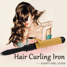 Популярные щипцы для завивки волос 38 мм, керамическая палочка для волос, бигуди с перчатками, инструменты для укладки волос, 110-240 В, штепсельная вилка европейского стандарта