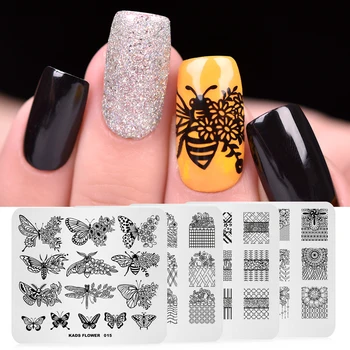 

KADS 15pcs/set Nail Art Stamp Template Flower & Fashion & Christmas Decorations Template Stencil Tools Manicure Plate