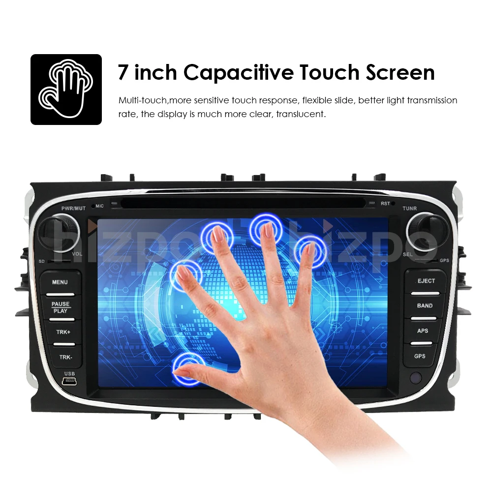 Clearance Hizpo 2 Din Car Radio Car DVD Multimedia for ford focus s-max c-max 2008 2009 2010 2011 2012 Tape Recorder Stereo GPS SWC DVR 8