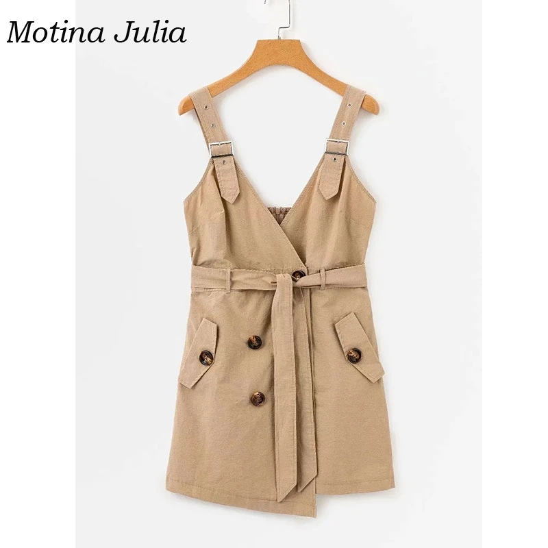 Motina Julia 2018 сексуальное Бандажное платье без рукавов Тренч женское глубокий v