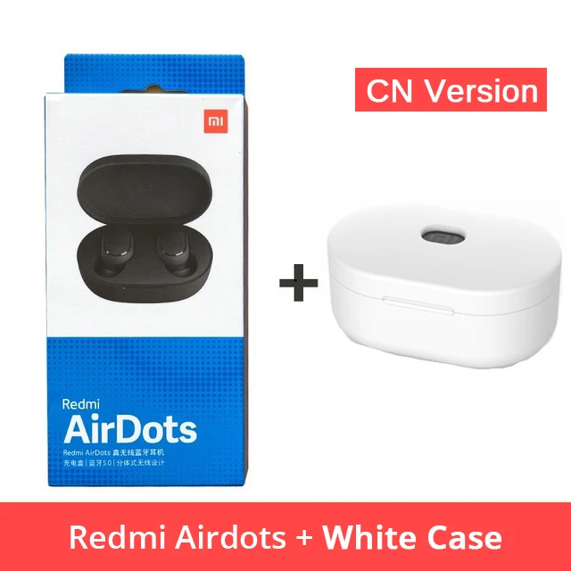 Xiao mi Red mi AirDots, беспроводные наушники Bluetooth 5,0, наушники-вкладыши, стерео, басовые наушники с mi c mi Ture, беспроводные наушники - Цвет: CN Add White Case