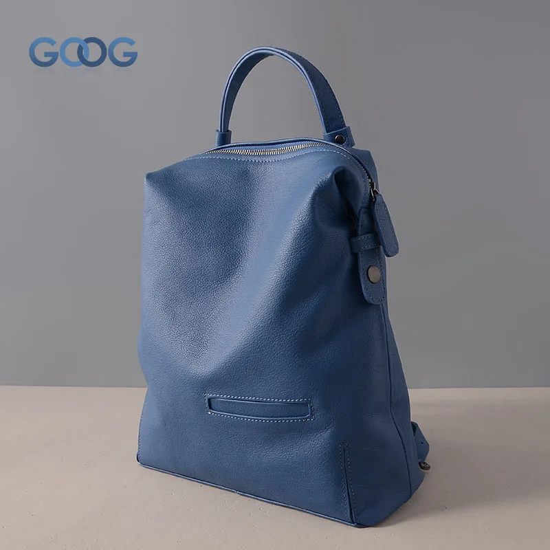 

New fashion vertical section square shoulder dual-use travel backpack head layer of leather shoulder bag leisure