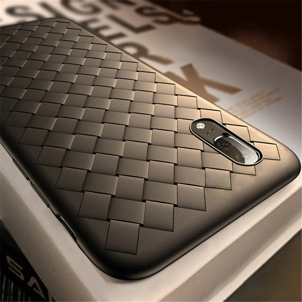 

PDBG Original Grid Case For Oneplus 5t 6 6t Cases Silicon Ultra Thin Soft Woven Cover for oneplus 6t 6 5t