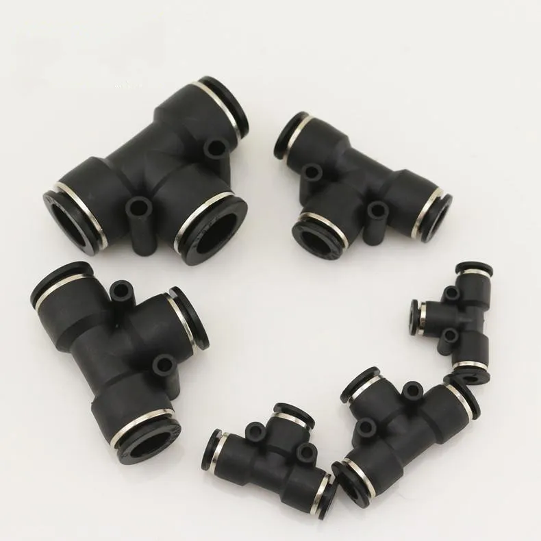 

Freeshipping 10pcs/set Plastic Pneumatic Components Fittings T type Three way Union Quick Swapping Connector for Pipe joint