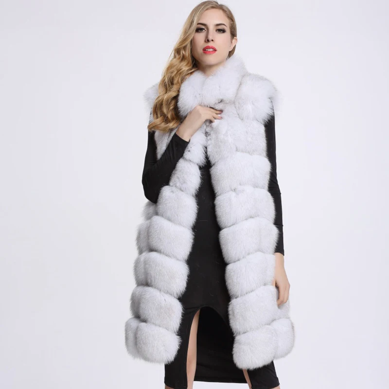 La Manteau Plus Uppin Taille Long Khaki Fourrure noir blanc Avec Femmes Artificielle Argent Faux 2018 De dark Renard Gilet D'hiver Fashion Moyen Col dark Grey F7wqaF