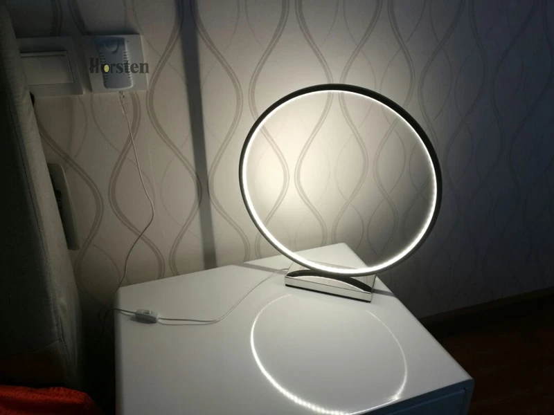 Horsten Nordic Creative Art Decortaion Dimmable LED Table Lamp Minimalism Modern Round Desk Table Light Bedside Lamp Gift (5)