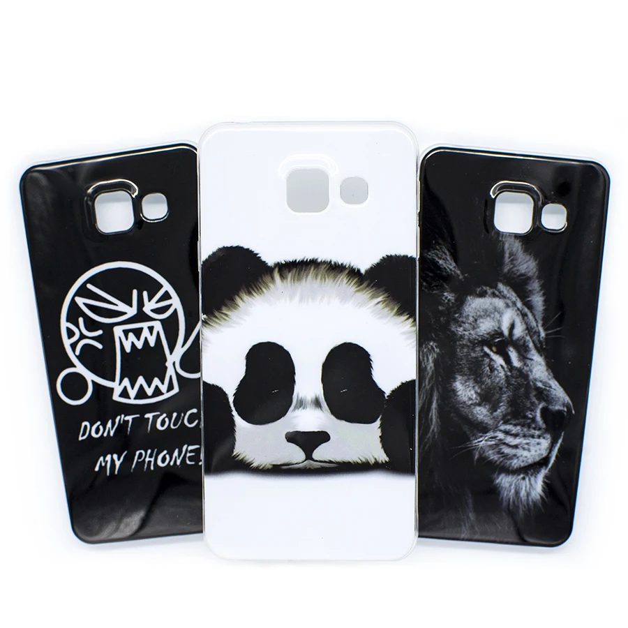 

High Quality Back Cover for Samsung Galaxy A3 2016 Case panda Lion Dandelion Pattern Soft 4.7 inch Capa A310 2015 Coque