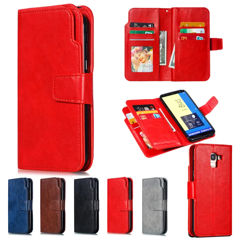 Samsung Galaxy J8 J6 J4 J3 J2 Pro 2018 Case Cover Luxury Leather Nine cards Wallet Flip Case Samsung Galaxy J3 J5 J7 2016 J3 J5 J7 2017 EU J330 J530 J730 Case Cover12