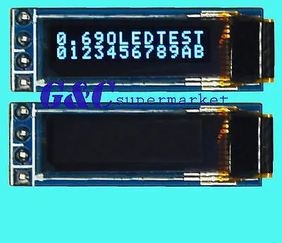 

Top 3V ~ 5.5V 0.69" I2C 128x64 Monochrome OLED display module White
