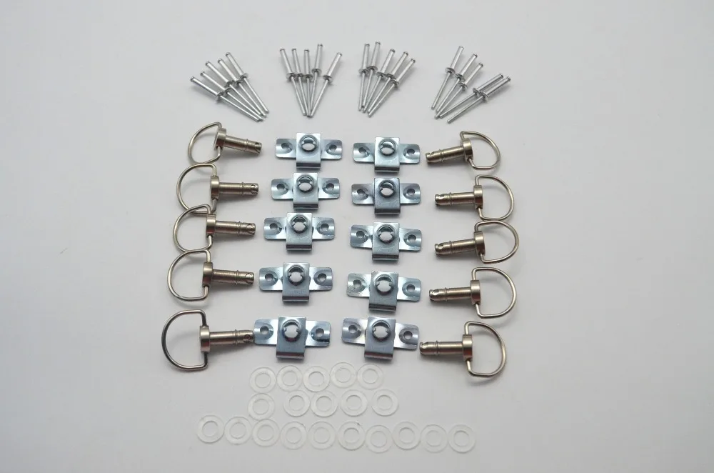 Motorcycle-Quick-Release-D-RING-1-4-Turn-Race-Fairing-Fasteners-Rivet-17mm-10Sets