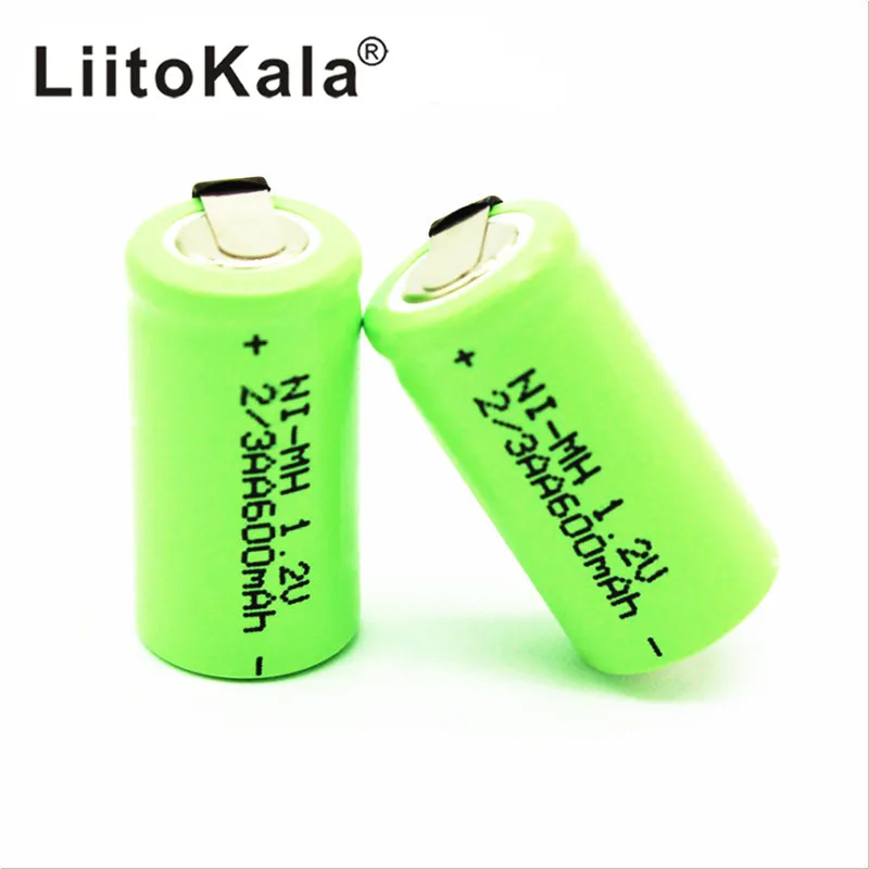 LiitoKala 2/3AA Ni-MH аккумулятор AA 1,2 V 600mAh аккумуляторная батарея с контактами